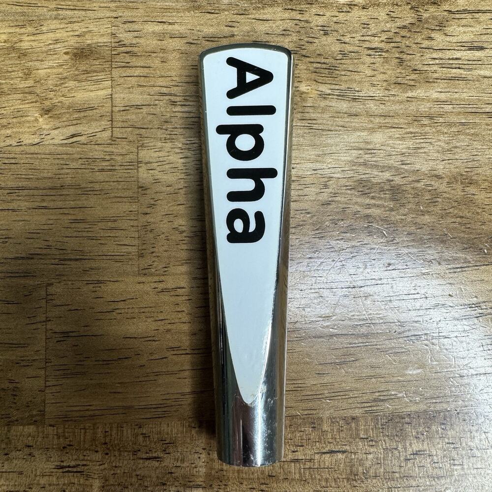 Alpha Beer Tap Handle White Chrome Bar Pub Draft Handle Replacement‎